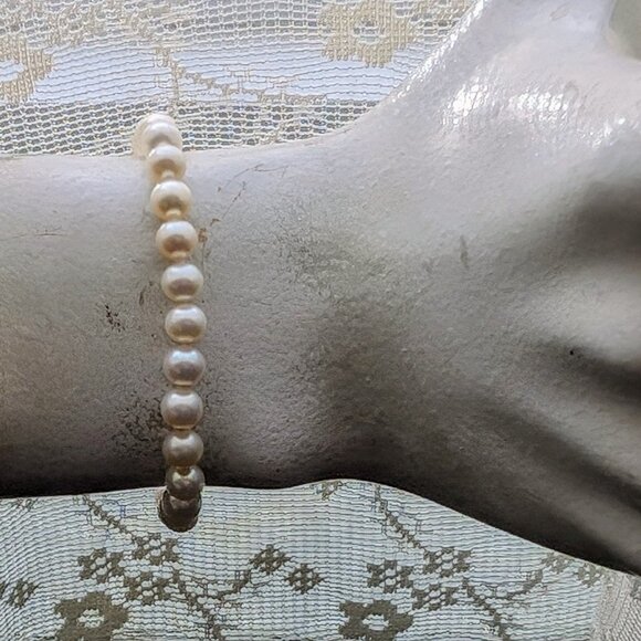 Vintage MIKIMOTO BLUE LAGOON 6.5-7MM 7'' Akoya Pearl 14K 585 Gold Clasp BRACELET - Picture 6 of 7
